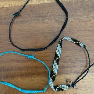 Pura Vida Bracelet Lot Black Gold Blue